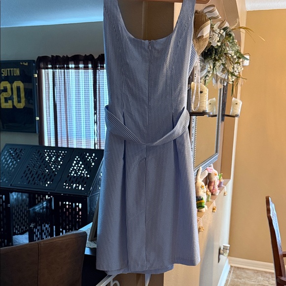 Anne Klein Blue Lily and Bright White Striped Dress - Picture 5 of 5